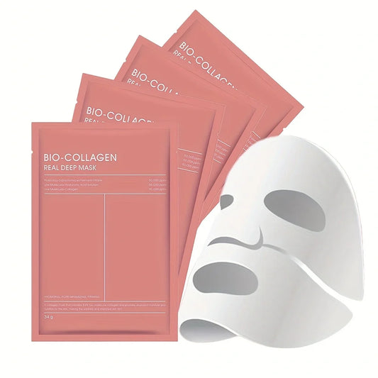 10PCS Bio Collagen Face Mask Shrink Pores Deep Hydrating Overnight Mask Moisturizing Refreshing Brightening Face Skin Care