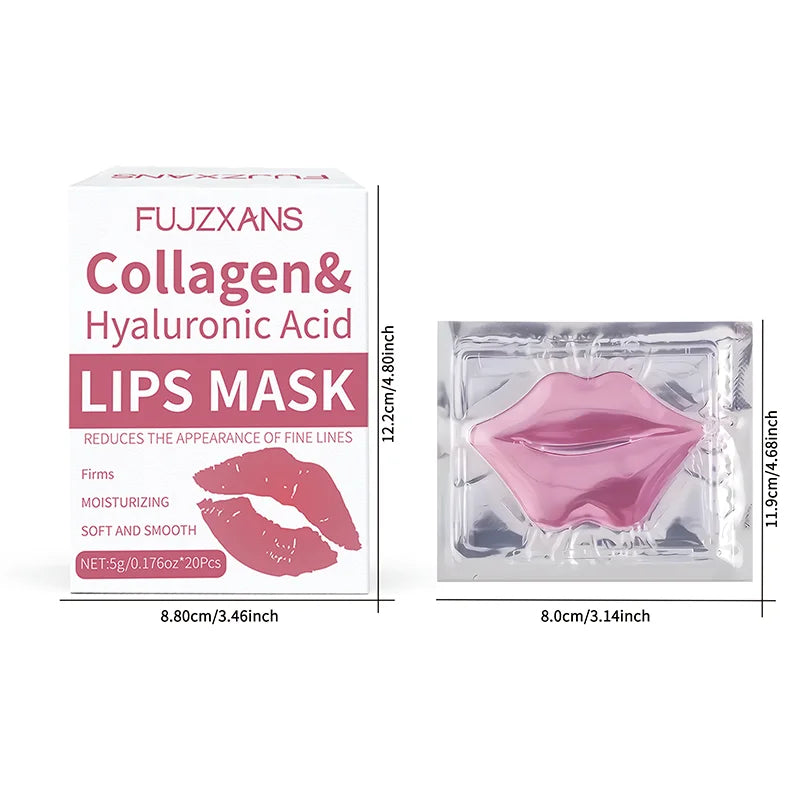 20Pcs/Box Pink Lips Masks Sheets For Skincare Reduce The Look Of Dark Spots Moisturizes Skin To Make Wrinkles Less Noticeable